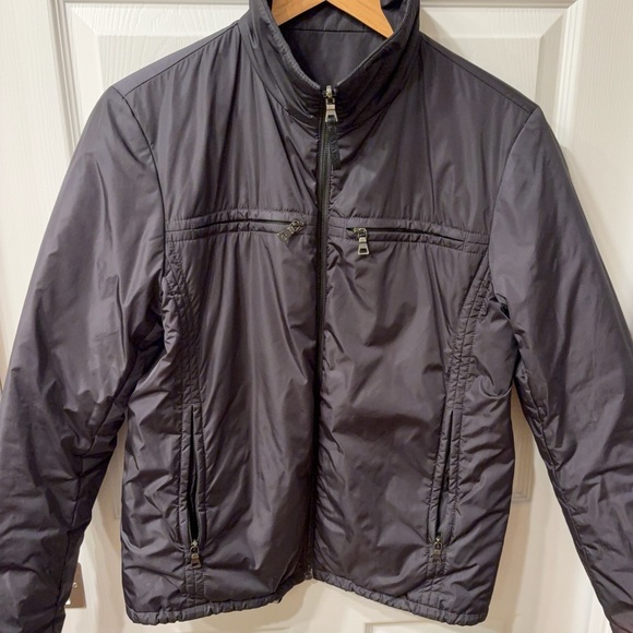 Prada Reversible Men's Gray/Navy and Black(reverse)  Windbreaker - Picture 8 of 11